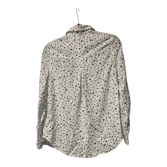 Beach Lunch Lounge Super Soft Button Down Blue and White Stars Shirt Size Small - Picture 2 of 3